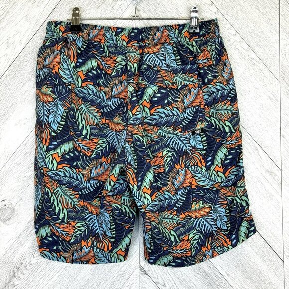 Saxx Swim Trunks Shorts Mens Size Small Cannonball 2N1 Leaf Print 8" Inseam - Picture 3 of 4
